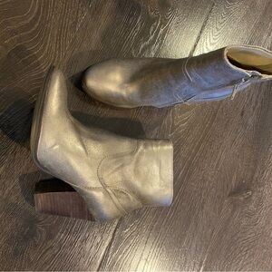 Silver Metallic Cowboy Ankle Boots